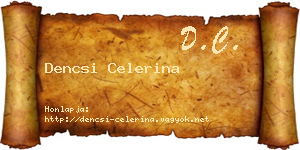 Dencsi Celerina névjegykártya